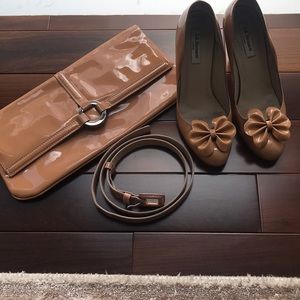 L.K. Bennett matching set: high heels, belt & bag